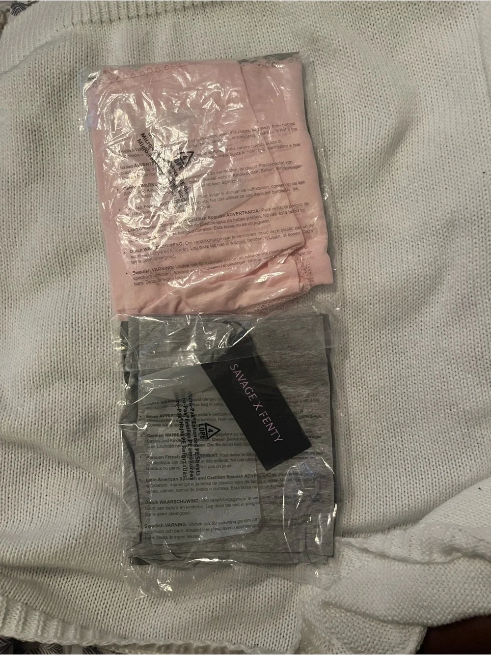 NWT UNOPENED Savage X Fenty Cotton Underwear in Light Pink and Gray